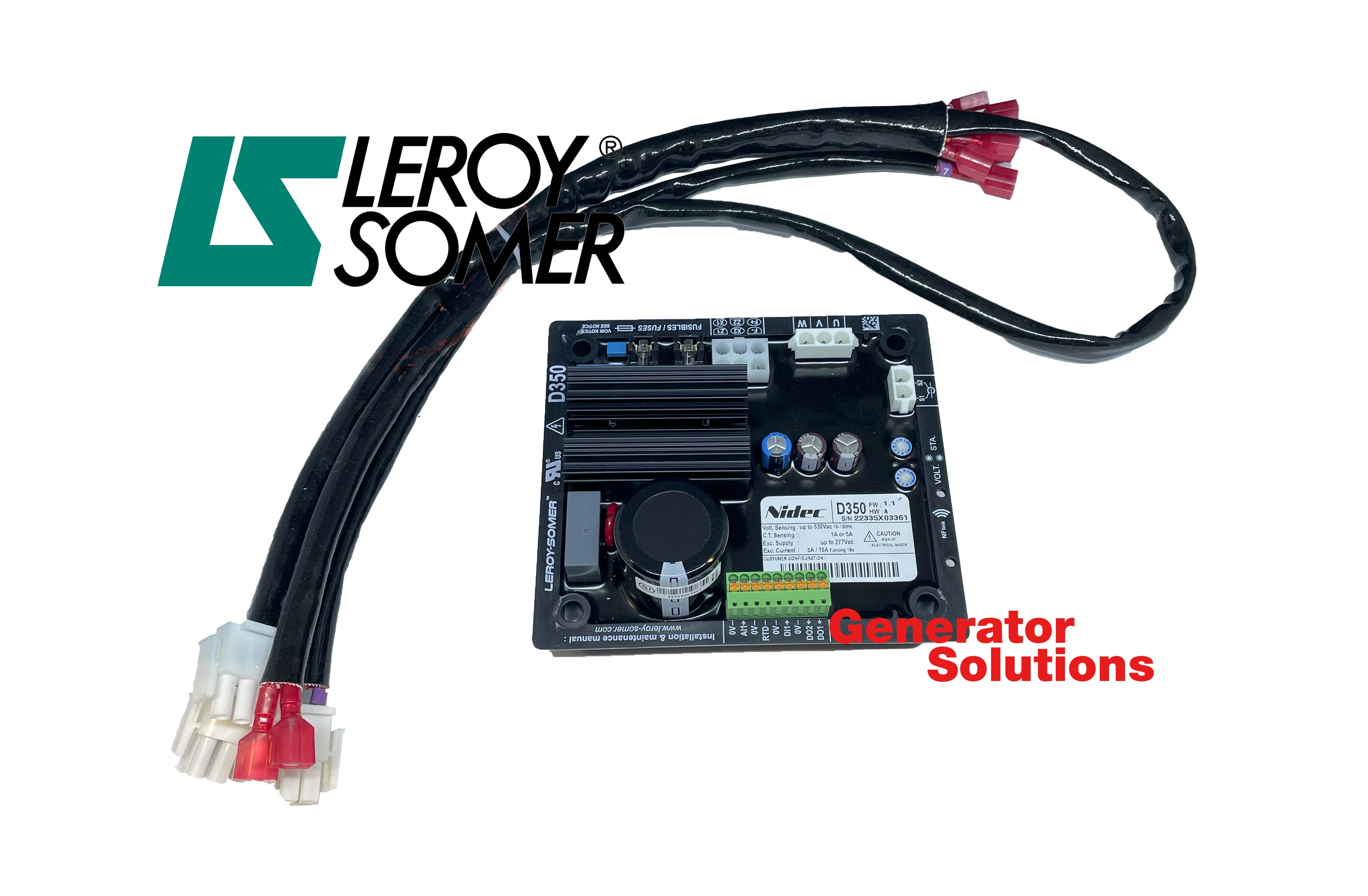 LEROY SOMER AVR kit  D350,NF link Kabler etc SWITCH2D350