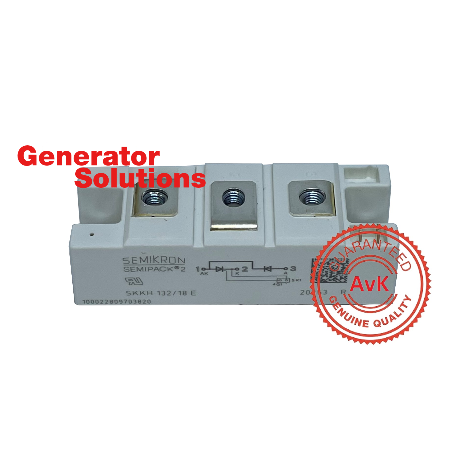 AVK Thyristor module SKKH132/18E, HS 8541300000, COO RO