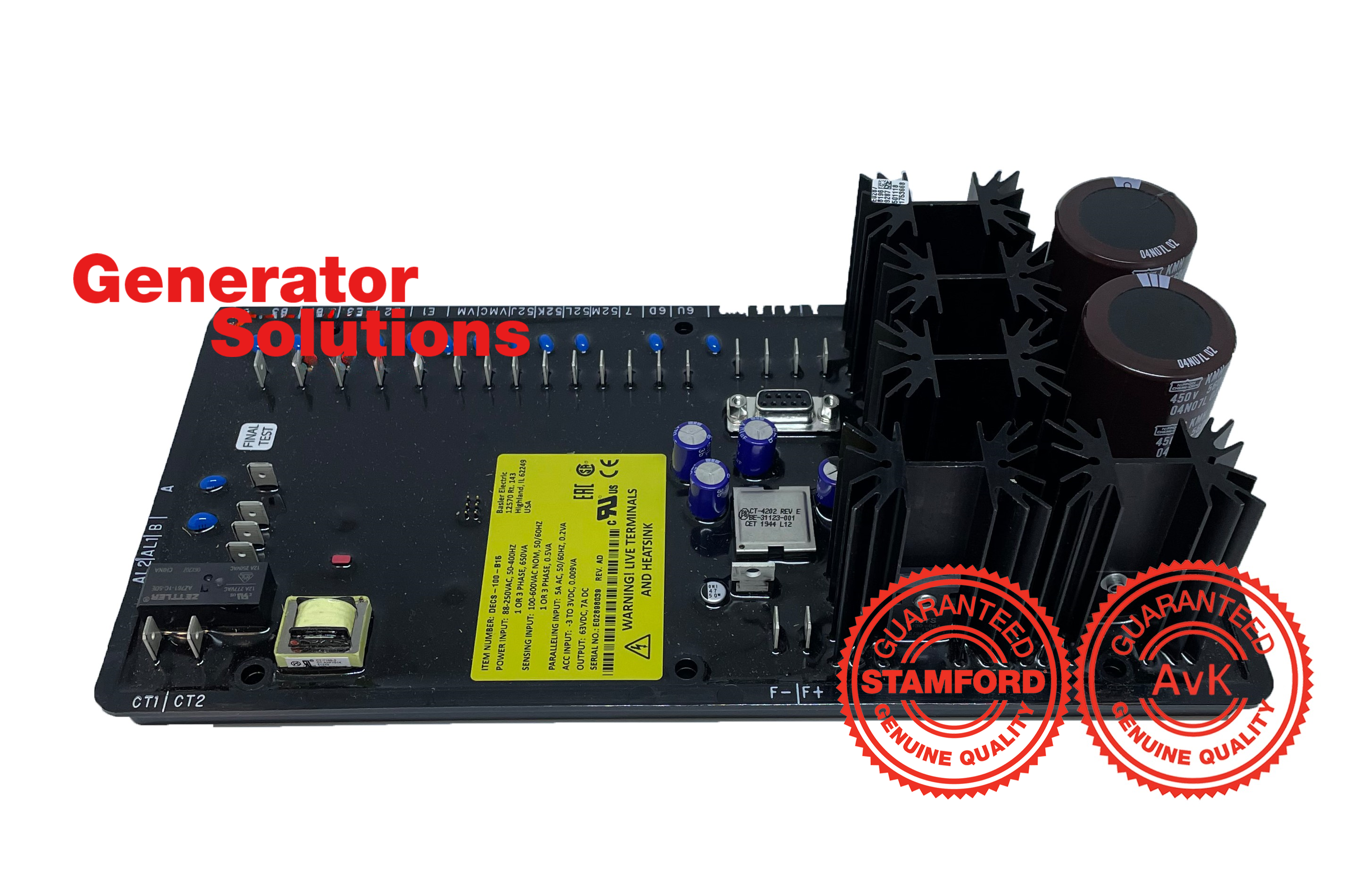 AVK BASLER DECS 100 B-15 AVR, HS 9032890090, CoO US